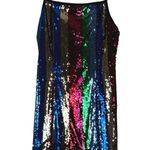 Forever 21 Mini Dress Womens L Multicolor Rainbow Sequin Disco Rave Y2K Birthday Photo 1
