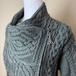 Aran Crafts Irish Cable Knit Side Zip 100% Merino Wool Sweater Size large Green Photo 5
