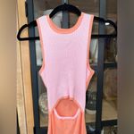 Petal and Pup  Sofi midi dress bodycon ribbed colorblock coral pink slit cutout Photo 3