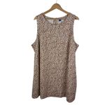 Old Navy  Animal Printed Linen Blend Mini Shift Dress Size 2X Neutral Boho Resort Photo 1