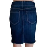 Liverpool Josette Cat Eye Pocket Frayed Edge Denim Blue Jean Mini Skirt ~ 0 / 25 Photo 3