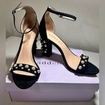Madden Girl  Bitsyy Black Suede Block Heel With Faux Pearls Strappy Party New‎ 9 Photo 1