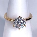 14KT 2 CARAT GENUINE MOISSANITE SOLID YELLOW GOLD RING NWOT Photo 11