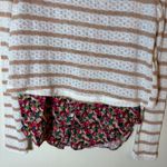 Anthropologie ‎ Postmark Ginny Striped Sweater Floral Layered Blouse Size Small Photo 2