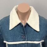 Blue J. Denim Jean Sherpa Vintage Trench Coat Size M Photo 1