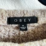 Obey  Women's Cropped Wool Blend Sweater Cozy Streetwear Skater Size Medium Photo 2