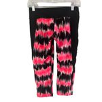 Nike  Mid Rise Pink Black Tie Dye Striped Cropped Yoga Leggings Size Small Photo 1