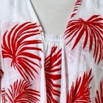 Christine Phillipe New Swim Coverup Tie Front White Red Palm Women’s Size Medium Photo 8