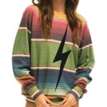 Aviator Nation lightning Bolt tulum Cropped Sweatshirt Small Photo 0