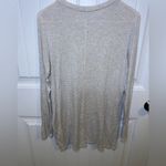 Athleta  Taupe and White Striped Athletic Long Sleeve Photo 4