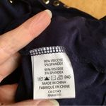 belldini Cold Shoulder Butterfly Sleeve Top, Gold Grommet, Navy Blue, Size S Blue Photo 7