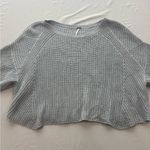 Free People  Soft Blue Crew Neck Sweater Photo 3
