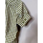 The North Face Green Gingham Plaid Side Cinch Button Up Nylon Shirt Short Sleeve S Photo 5