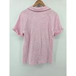 Talbots  Pink White Striped V Neck Short Sleeve Polo Shirt Top Womens Size Large Photo 2