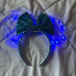 Disney  Blue Light Up Minnie Mickey Mouse Ears Headband HandMade Vacation Photo 2