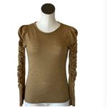 NWT House Of Harlow 1960 X Revolve Olive Green Puff Ruched Sleeve Top XS Photo 1