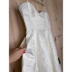 Lulus NWT  Meet for Tea White Jacquard Bustier Midi Dress With Pockets Size XS Photo 4