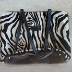 Tangaroa Venezia Terrida Made in Italy Zebra Leather Travel Bag Black Photo 0