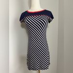 Navy blue & white stripped summer dress​ size xs Red Photo 2