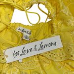 For Love & Lemons  Yellow Eyelet Natalia Mini Dress Womens XL Photo 5