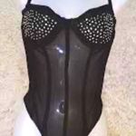 Haute Monde  rinestone sheer body suit cami bustier Sz Medium NWT Photo 1