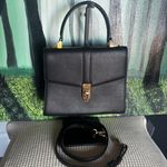 CARLYN PURE LEATHER HANDBAG Black Photo 1