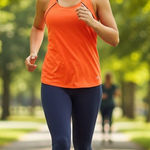 Under Armour  Racerback Tank Top Womens 2X Orange Heatgear Loose Fit Athletic Photo 0