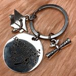She Believed She Could So She Did Dandelion Graduation Diploma Keyring Silver Photo 1