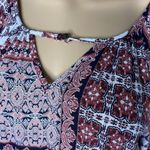 Paper Crane By Anthropologie Cold Shoulder Wine Black and White Dress Size Large Photo 4