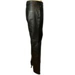 NBD  Real Leather Pants Black MEDIUM Split Hem Straight Designer Claire $498 NEW Photo 4