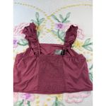 Torrid  Maroon Smocked Ruffle Trim Crop Top Plus Size 2X 18-20 Photo 5