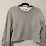 3.1 Phillip Lim Phillip Lim Sweatshirt Grey Crew Neck Toggle Waist Womens XS Ruched Sleeve Artsy Photo 1
