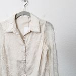 Rachel Parcell [] White Lace Button Down Shirt Satin Cuffs Coquette NWT Size XS Photo 9