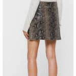 ALLSAINTS Womens Skirt US 2 Leather Snakeskin Animal Print Lena Oba Zipper Photo 2