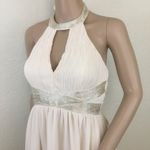 Lulus Lulu’s Nude Cream Keyhole Halter Backless Dress Photo 3