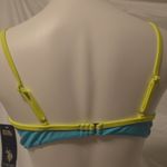 U.S. Polo Assn. BIKINI Turquoise Blue & Neon Green Swimsuit Top L NWT Photo 1