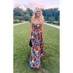 Show Me Your Mumu Juliet Maxi Dress in Charm Peony Black Taffeta M Photo 6