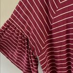 CHAPS Burgundy Striped Blouse Photo 7