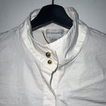 Soft Surroundings Womens Button Up Shirt Size M White Gold Buttons Career Top Photo 1