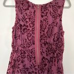 Free People Wine Crushed Velvet Metallic Sleeveless A Line Mini Dress 4 Photo 4