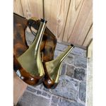 Michael Kors  LANI SANDALS BLACK LEATHER 4" HEELS GOLD TORTOISE SHELL PUMPS -8.5 Photo 9