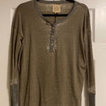 Chaser Women’s Olive Green & Grey L/S Shirt Photo 0