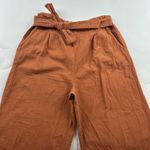 BP Terracotta Brown Crinkle Cotton High Rise Relaxed Leg Pant L Photo 1