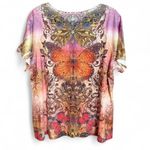 One World Butterfly Rhinestone Blouse Size 1X Photo 4