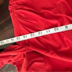 NWT IEENA for Mac Duggal 6 draped bodycone asymmetrical ruched mini dress Red Photo 8