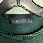 ZARA  Womens Dark Green Long Sleeve Gold Button Accent Christmas Sweater Sz L Photo 1