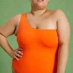 Girlfriend Collective (NWT) Oasis One Shoulder One Piece, Koi (Orange), Size XS Photo 1