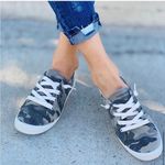 Soda ‎Camo Lace Up Slip On Sneakers Photo 1