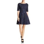 Kate Spade Blue Leopard Print Lace-up Ponte Dress Size M Photo 8