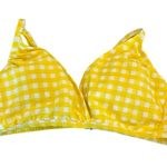 Kona Sol Women’s New  yellow gingham plaid triangle bikini top Photo 1